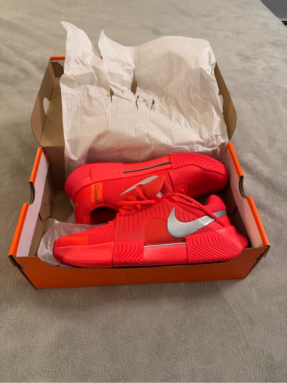 Nike Women’s Athletic Shoes in Bright Red with Silver Swoosh